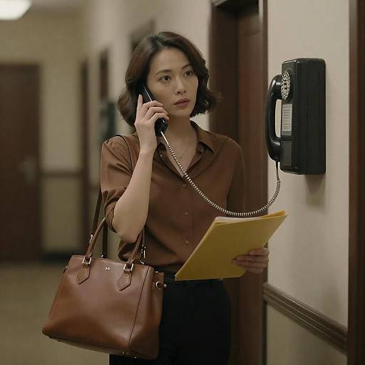 Dimly Lit Woman in Brown Outfit