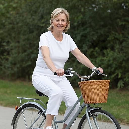 Mature Woman Riding Bicycle