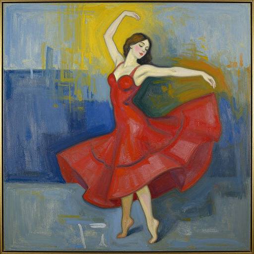 Abstract Woman Dancing in Red