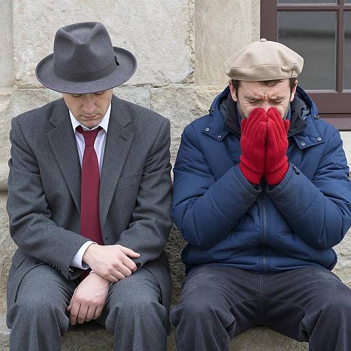 Contrast of Styles: Two Men in Focus