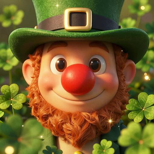 Whimsical Leprechaun Nose with Shamrocks