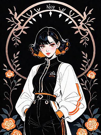 Modern Fashion Portrait with Geometric Jumpsuit