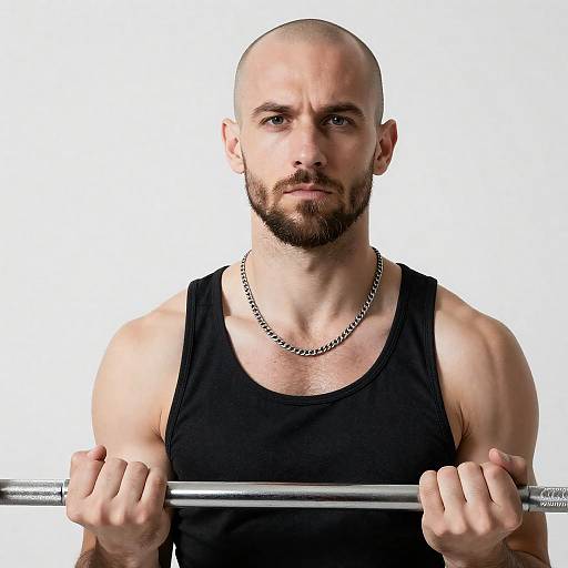 Serious Gym Lifter in Black Tank Top