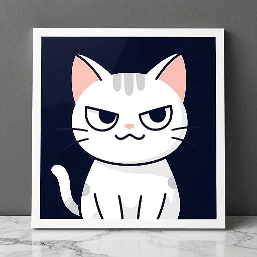 Quirky Cartoon Cat Digital Art