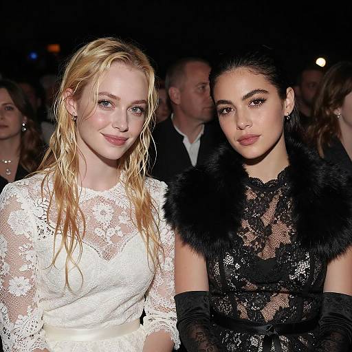 Elegant Women in Dimly Lit Room