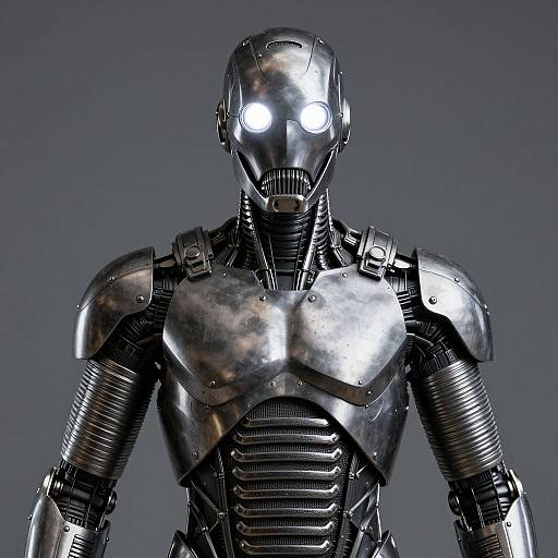 Metallic Man with Emissive Eyes