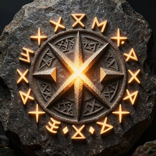 Ancient Mystic Rune Stone Logo
