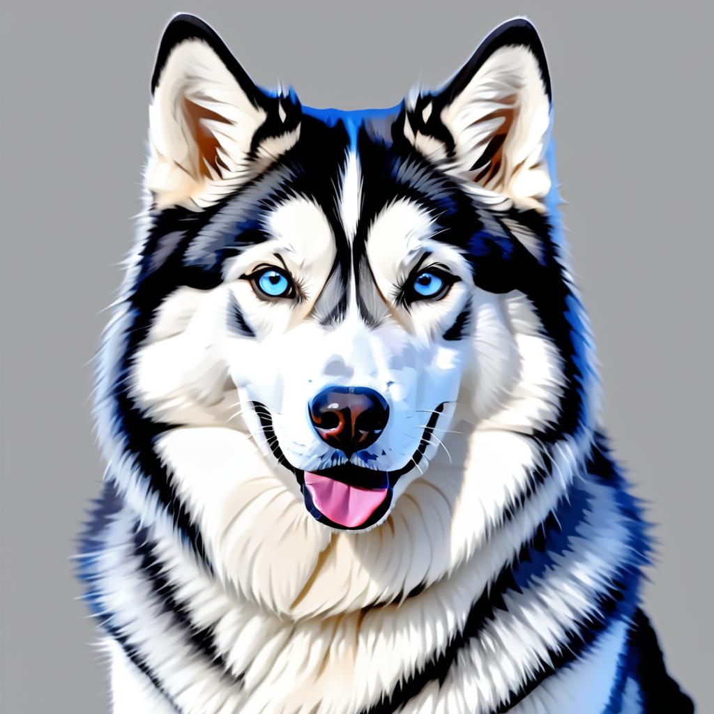 Photorealistic Siberian Husky Portrait