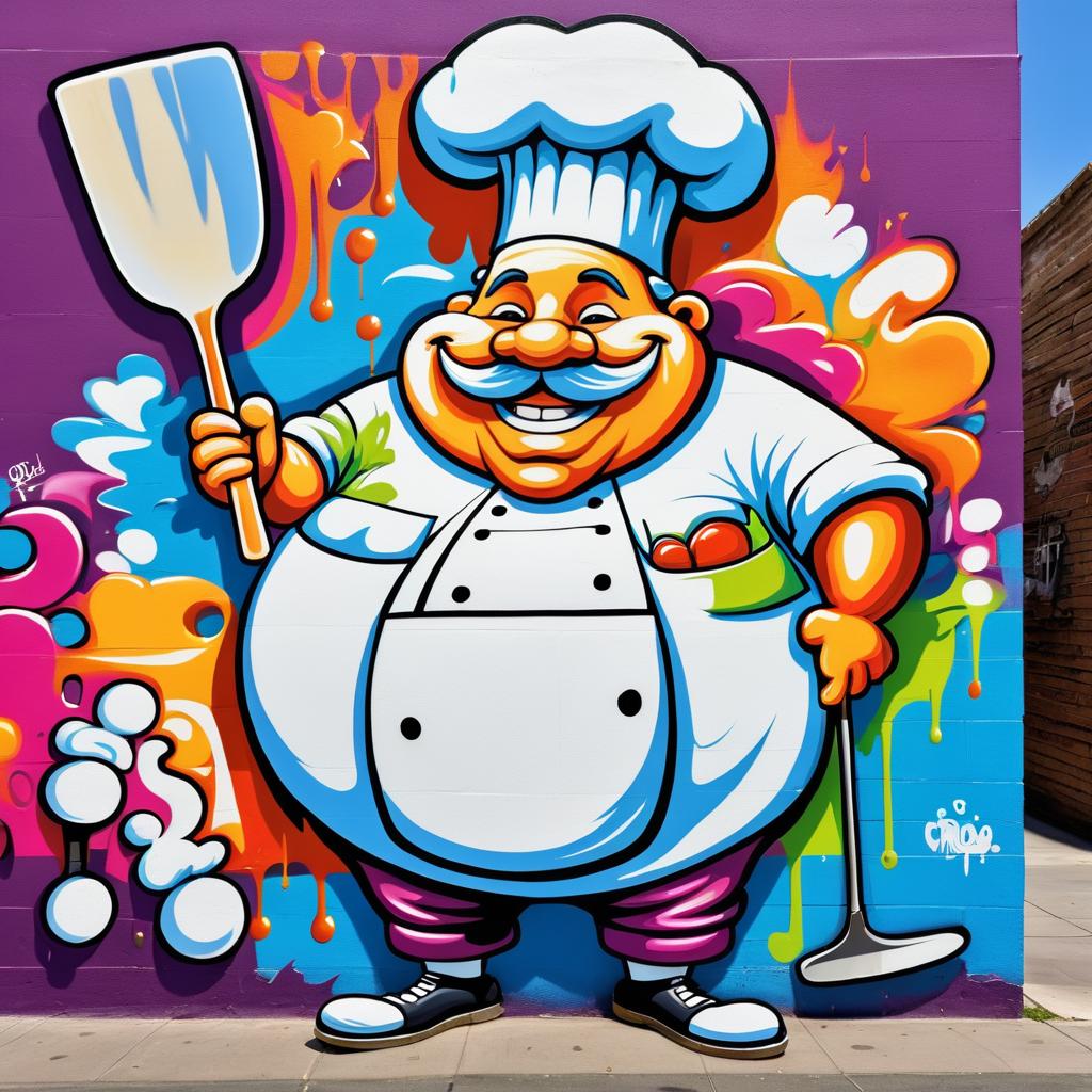 Jolly Chef Graffiti Art Featuring Exaggeration