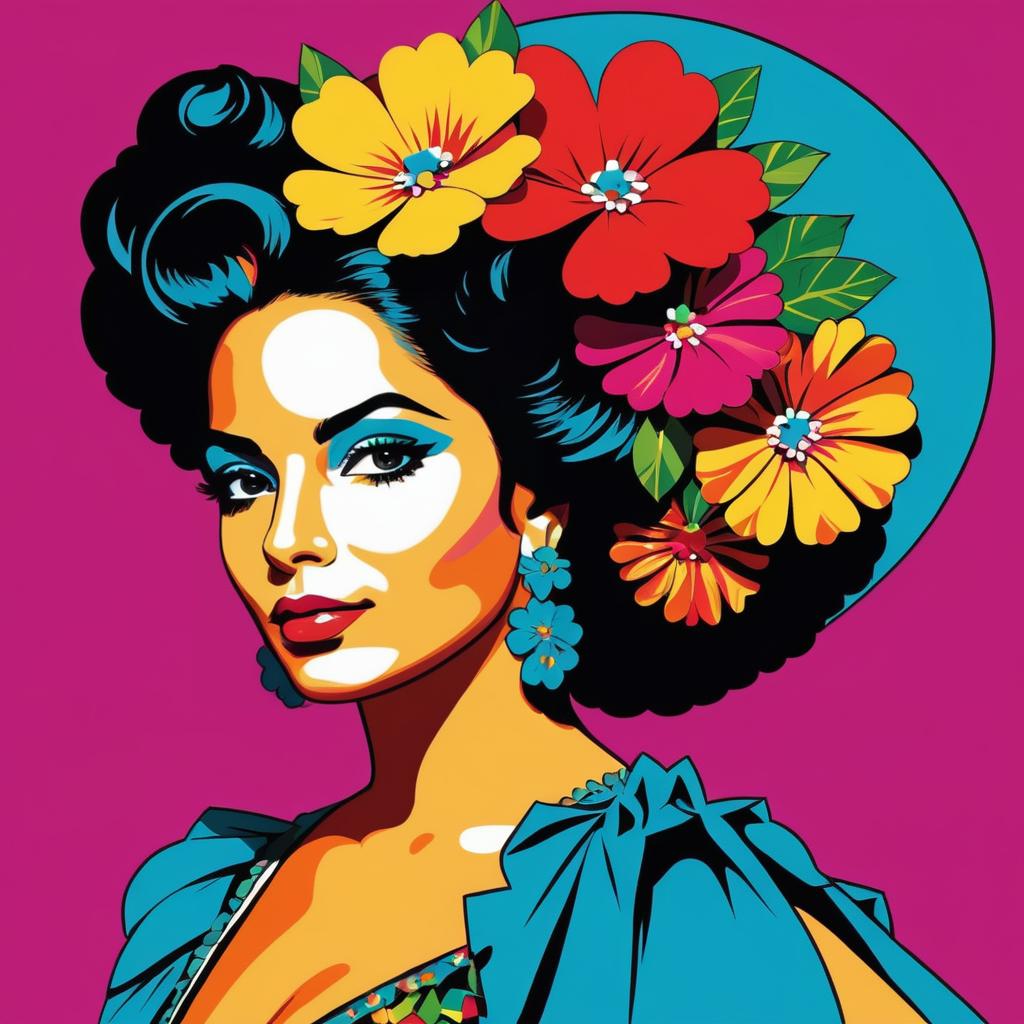 Vibrant Flamenco Dancer in Pop Art Style