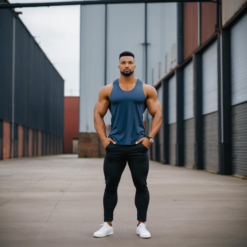 Tall Man Portrait in Industrial Setting