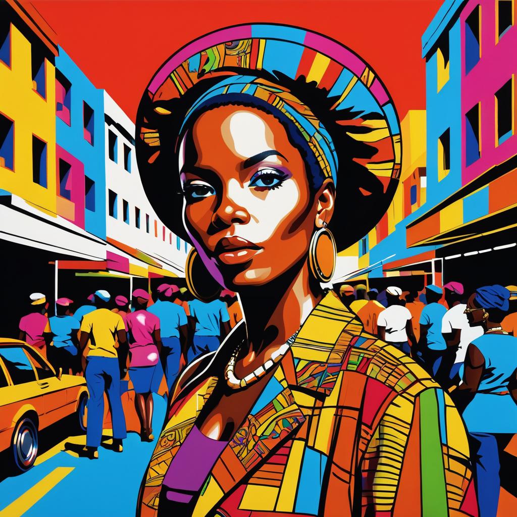 Vibrant Pop Art: Stylish African Woman