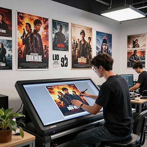 Graphic Designer Crafting Movie Poster