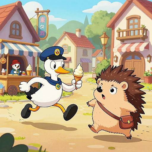 Stork Watchman Chasing Hedgehog Vendor