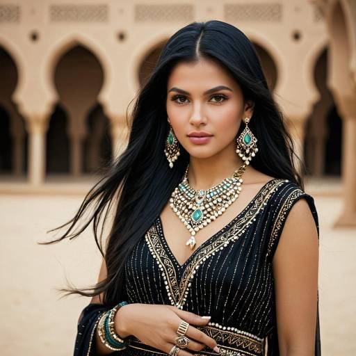 Elegant Arabian Outfit with Jewelry