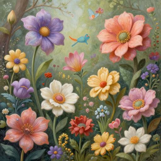 Whimsical Fantastical Flower Garden