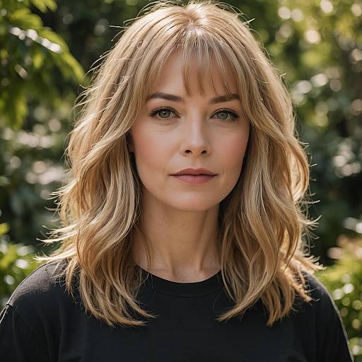Blonde Woman Portrait in Botanical Garden