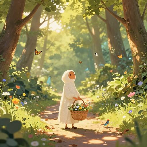 Caperucita in Enchanted Forest Path