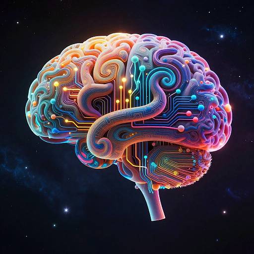 Abstract AI Brain with Cosmic Fractals