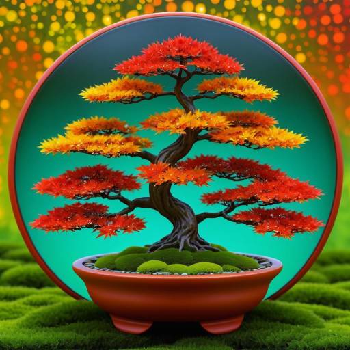 Hyperdetailed Bioluminescent Bonsai Scene