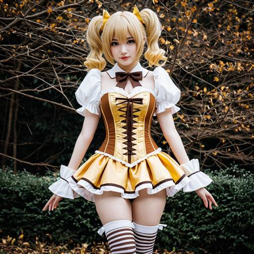 Golden Mami Tomoe Cosplay Outfit Design