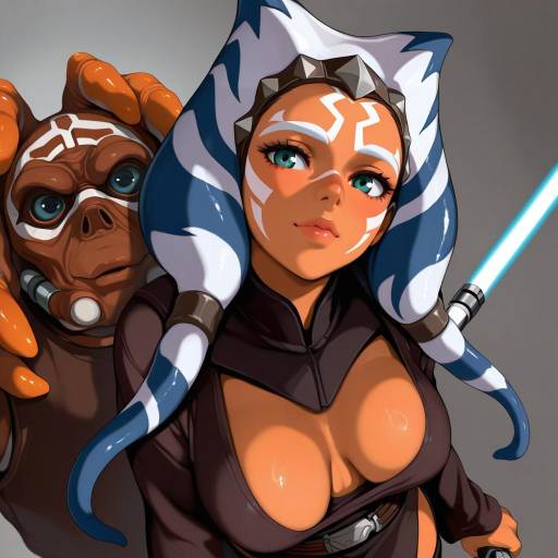 Illustration of Ahsoka tano, star wars in the style of Mamimi (mamamimi)