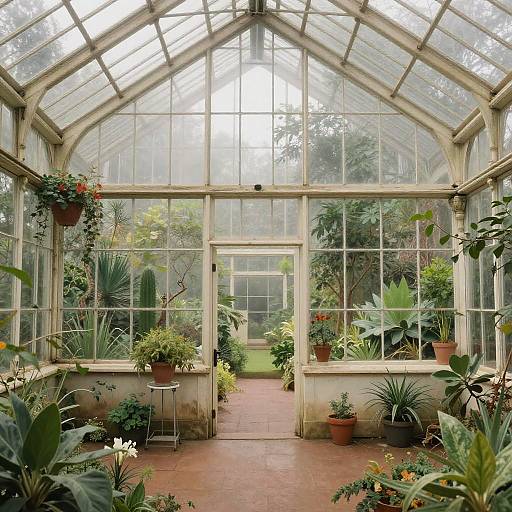 Victorian Greenhouse Botanical Illustration