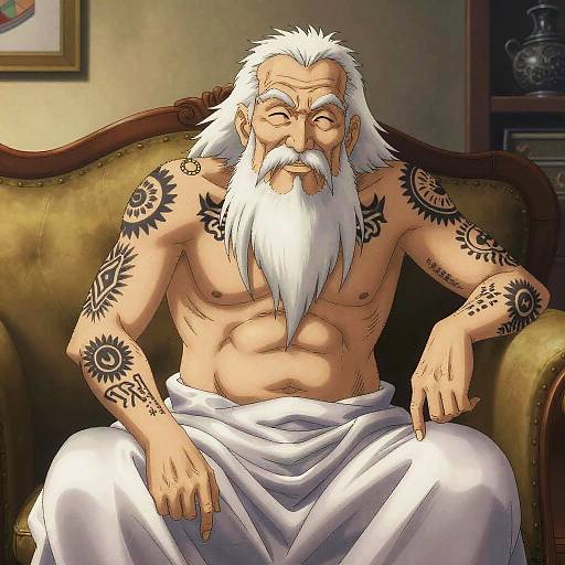 Wise Elderly Scholar Comic Illustration