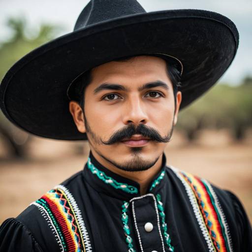 Realistic Mexican Costume Portrait of Man