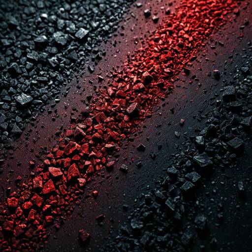 Red and Black Crushed Rocks Abstract