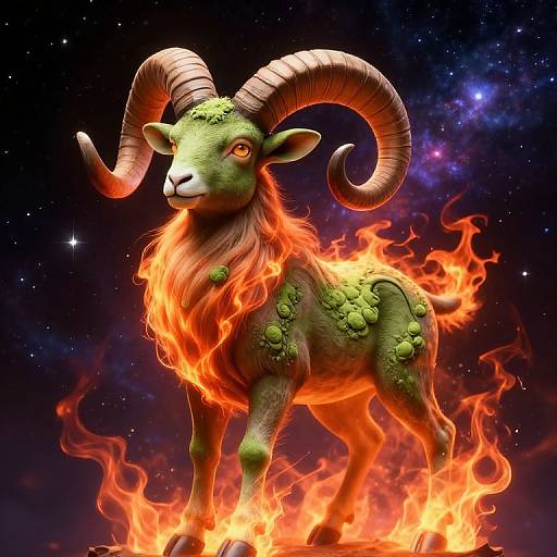 Aries Zodiac Sign Matcha Artwork