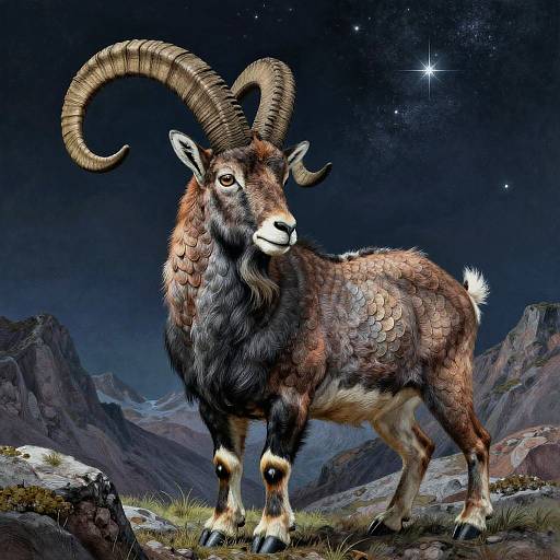 Realistic Majestic Capricorn Illustration