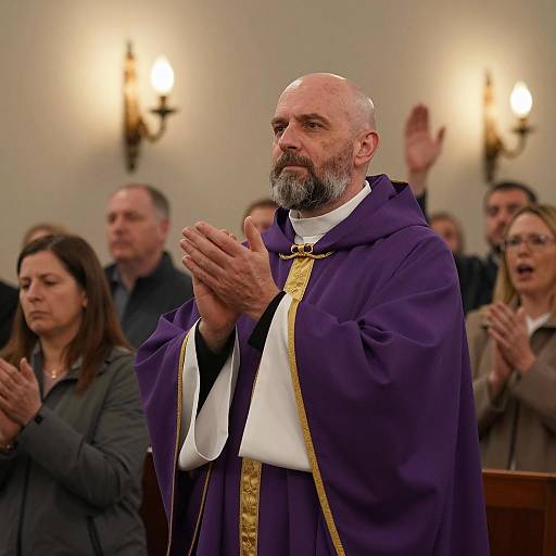 Celebration in a Dimly Lit Church