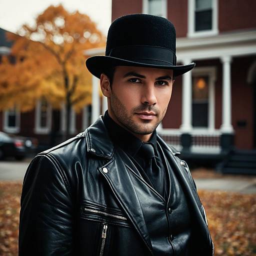 Stylish Halloween Man in Urban Victorian Setting