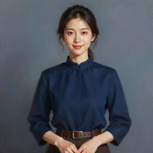 Realistic Asian Woman Portrait Painting