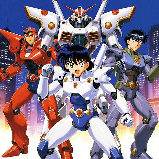 90s Anime Mech Warriors in Action