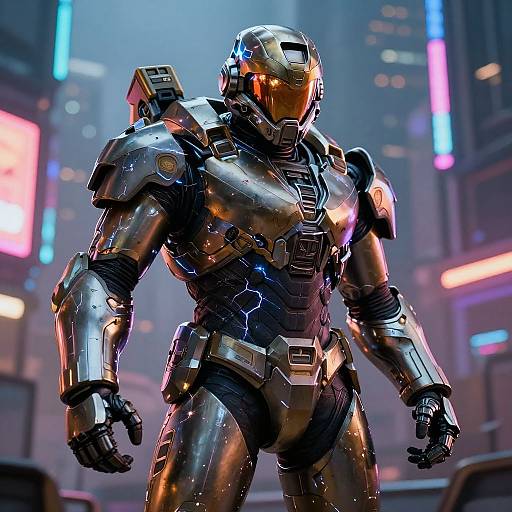 Photorealistic Halo in Neon City