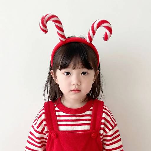 Girl in Candy Cane Outfit