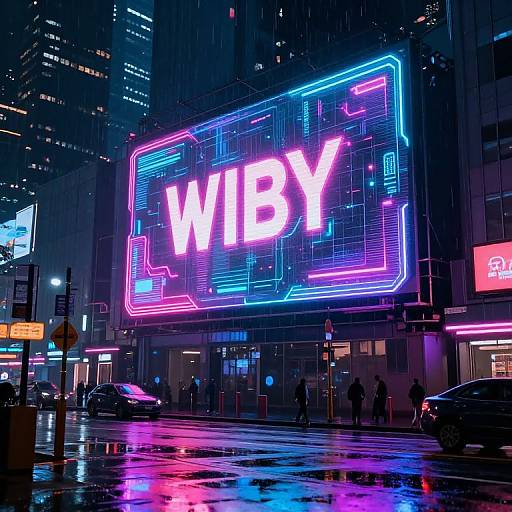 Futuristic Holographic Cyberpunk Ads