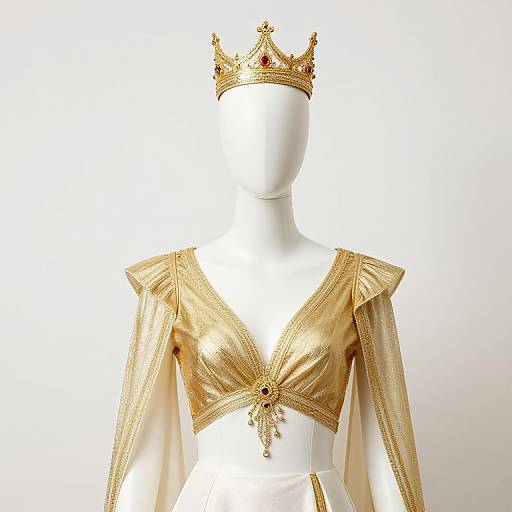 Gold and White Mannequin with Crown
