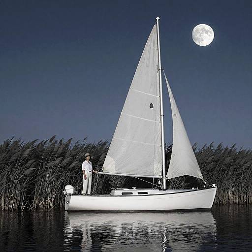 Serene Sailboat Night Scene