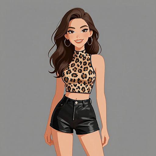 Smiling Woman in Edgy Leopard Print