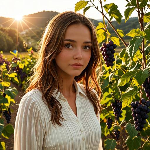 Smiling man in vineyard at sunset