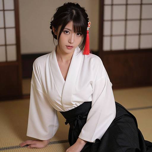 Elegant Woman in Traditional Kimono