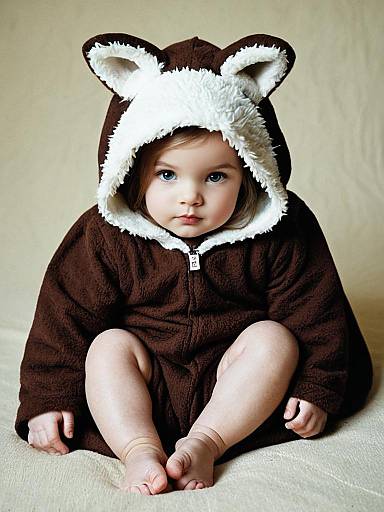 Baby in Brown Animal Hooded Costume