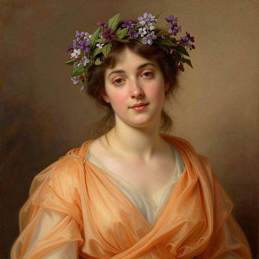 Classical Woman with Violet Wreath