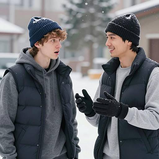 Winter Moments: Two Friends in Action