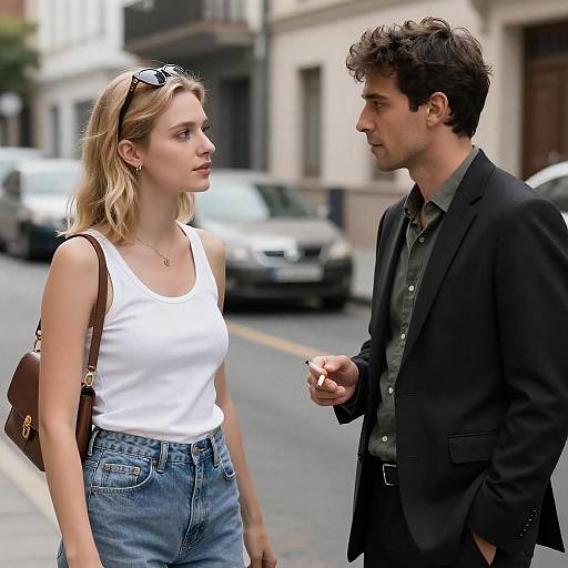 City Street Portrait: Woman and Man