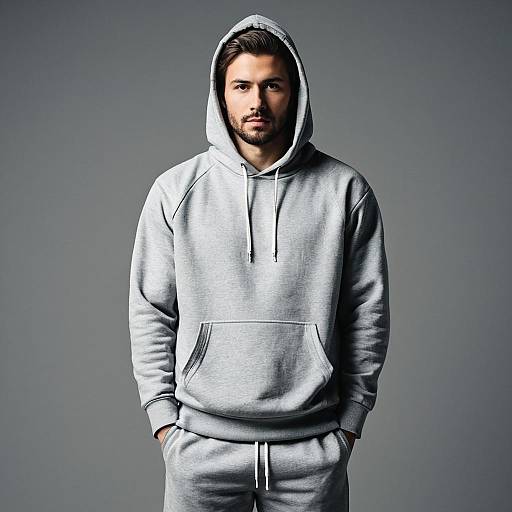 Man in Grey Hoodie and Pants