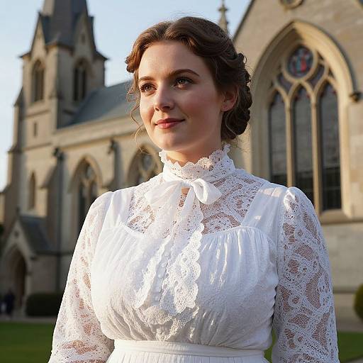 Victorian Woman Portrait by Church